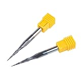 USDPW 2 stücke R0.25 * D6 * 30,5 * 75L * 2F Festkarbid 6-mm-Kugelnase-Kegel-Kegel-Endfräser-Router-Bits CNC Kegelholz-Metall-F