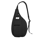 MOSISO Sling Rucksack Wandern Daypack, Vertikaler Reißverschluss mit Tasche Crossbody Umhängetasche, Schw
