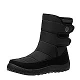 MEITING Winterstiefel Damen Gefüttert Wasserdicht Winterschuhe Warm Boots Winter Kurzschaft Stiefel für Damen Flach Stiefeletten rutschfeste W