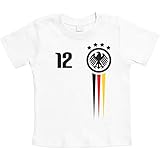 Deutschland Fussball Nationalmannschaft Fanshirt Unisex Baby T-Shirt Gr. 66-93 3-6 Monate / 66 Weiß