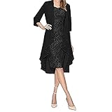 Zweiteiler Damen Winter Elegante Brautmutter Slim Kleid Elegante Neckholder Kragen Partykleid Herbst Kleid Hochzeit Cocktail Minikleid Freizeitkleid + Mantel Charmant Kleider FüR D