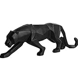 Dekorativer Großer Black Panther, Polyresin Skulptur Schwarz Panther, Schwarz Tier Skulptur Deko Moderne Statue Handwerk Dekoartikel Schlafzimmer Wohnzimmer Hauptdekoration 44