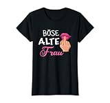 Damen Oma Großmutter Rentnerin Sarkasmus Gothic Böse Alte Frau T-S