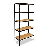 shelfplaza® BLACK Schwerlastregal schwarz 200x120x40cm / Metallregal schwarz 5 Böden mit je 175kg Tragkraft/Steckregal als Lagerregal, Büroregal & Lastenregal/Regal Metall schw