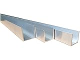 Aluminium U-Profil Aluprofil Alu U-Schiene Aluminiumprofil U-Leiste blank AlMg (10 x 10 x 10 x 2 mm, Länge: 2.000 mm)