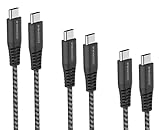 Pro User 3er Set USB-C zu C Kabel: High Power USB Type C Kabel mit 100W/ 5A Lade- und Datenkabel der Spitzenklasse, 3er Pack mit 50 cm + 100cm + 200cm, passend fürs MacBook/Pro/Air,
