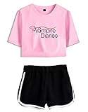 T-Shirts und Shorts Vampire Diaries Casual Sports T-Shirts und Shorts für Jungen und Mädchen Fun T-Shirts und S