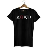 God of War Playstation Pad Inspired Men's White Yellow Black Red Mens Women T Shirt 100% Cotton XS-XXXL for Gamers PS4 Xbox - Black