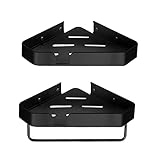 Ksunun Eckablage Duschregal Ohne Bohren Aluminum Dusche Ablage 2 Etagen Badezimmer Wandregal mit 2 Haken Halterung Wandmontage Duschablage Duschkorb Selbstklebend Badregal für B
