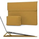 HYZUO 13 Zoll Laptop Hülle Laptophülle Laptoptasche mit Standfunktion, Olivgelb