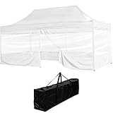 INSTENT® Pro 3x6m Faltpavillon Partyzelt + Seitenteile, Alu Pavillon, WASSERDICHT (SGS geprüft) + UV-Schutz 50+ (TÜV Rheinland geprüft), inkl. Zubehör, Farbwahl: Weiß Champagner Blau Grün Rot Schw