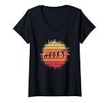 Damen Saxophone evolution, Musikinstrument T-Shirt mit V