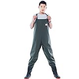 Oukerde Angeln Wathosen,wasserdichte Wathosen mit Stiefeln für Männer und Frauen,halblange Wathosen,für die Landwirtschaft,Wasserarbeit,Autowäsche usw