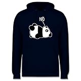 Shirtracer Sprüche Statement mit Spruch - Nö - Panda - weiß - M - Navy Blau - Nein - JH001 - Herren Hoodie und Kapuzenpullover für M