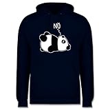 Shirtracer Sprüche Statement mit Spruch - Nö - Panda - weiß - M - Navy Blau - Nein - JH001 - Herren Hoodie und Kapuzenpullover für M