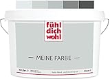 Fühl Dich Wohl Meine Farbe grau, matte Wandfarbe grau, hohe Deckkraft, verschiedene Grautöne zur Auswahl (10L, Hellgrau 15-56)