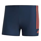 adidas Herren Semi 3-Streifen Boxer-Badehose, Crew Navy/App Solar Red, 9