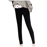 Damen Winterwarme Fleece-Leggings Frauen Fleecehosen Casual Printed Span Hohe Taille Warmhalten Lange Hosen Leggings GefüTtert Drucken Kaschmirhose Thermoleggins Push Up Po Jogginghose LangLegging