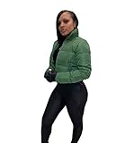 DYJXIGO Daunenjacken, Frauen Federleichte Kurze Warme Jacke Softdaunenjacke Winter ArmyGreen-M