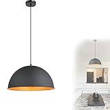 Hängelampe Retro Esszimmer Schwarz Gold Hängeleuchte Industrial Esszimmerlampe (Industrie Design, Pendellampe, Küchenlampe, 41 cm, Höhe 120 cm, E27-Fassung)