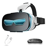 VR 3D Brille, Virtual Reality Brille Headset Handy für 3D Film und Spiele, für iPhone 13/12/11/X/8/7, Samsung S20/S10/Note10, Xiaomi, Huawei usw.(Size:D)