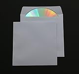 100 St. Deluxe Papier CD/DVD/Blu-ray Hüllen mit Klappe ohne Fenster 90 gr. Papier 125x125