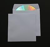 100 St. Deluxe Papier CD/DVD/Blu-ray Hüllen mit Klappe ohne Fenster 90 gr. Papier 125x125