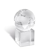 Briefbeschwerer Büroaccessoires Schreibtischdeko mit Weltkugel aus Glas transp