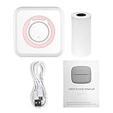 Mini-Thermodrucker 200DPI Wireless BT-Verbindung Tragbarer Taschenfotodrucker für Bildetiketten DIY Handarbeitsliste - Rosa 1 Größ