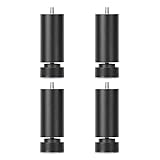 Xrdbfd Sofabeine Schwarz, Metallschrankfüße-Aluminium-möbelfüße-höhenverstellbar (0-8mm), Verschleißfeste Tischfüße, Runde Möbelbeine Für Küche, Bad, Wohnzimmer,Black-20cm/8