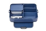Mepal Bento-Lunchbox Take A Break Nordic Denim Large – Brotdose mit Fächern, geeignet für bis zu 8 Butterbrote, TPE/pp/abs, 0