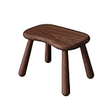SjYsXm 9,4 IN Kirsch-Walnuss-Holz-Hocker, niedriger Hocker mit Einsteck- und Zapfenstruktur-Möbeln, niedlicher Fußstützen-Hocker für Wohnzimmer-Schuhwechsel-Hock