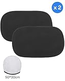 Sonnenschutz Auto Baby mit UV Schutz Selbsthaftende Sonnenblende, Faltenbarer Autofenster Sonnenschutz für Kinder , Haustier (Schwaz,2 Stück)