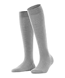 FALKE Damen Kniestrümpfe Softmerino, Wolle Baumwolle, 1 Paar, Grau (Light Grey Melange 3830), 41-42 (UK 7-8 Ι US 9.5-10.5)