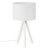 Tomons LED Nachttischlampe Dreibein, Tischlampe, Inklusive Glühbirne, Metall Lampe im Industriestil für Schlafzimmer, Arbeitszimmer, Studio, Wohnzimmer, Weiß