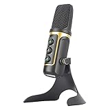 Mikrofon für Computer-Computer-Mikrofon，USB-Kondensatormikrofon，Gaming-Aufnahme-Kondensatormikrofon，für die Aufnahme，Podcasting，Facebook，YouTube，mit Stativständer (Farbe: Gelb),Mik