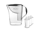 PearlCo - Wasserfilter Standard (anthrazit) mit 3 classic Filterkartuschen - passt zu Brita C