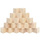 Belle Vous Holzwürfel Groß (20Stk) Holz Würfel 5 x 5 x 5cm Holzklötze Natur - Naturbelassen Unbehandelt Blanko Würfel Holzblöcke – Holzbausteine Natur zum Lernen, Basteln, DIY Puzzle, Stempel, Z