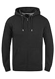 !Solid BertiZip Herren Sweatjacke Kapuzenjacke Hoodie Mit Kapuze Reißverschluss Und Fleece-Innenseite, Größe:XL, Farbe:Dark Grey Melange (8288)