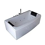 Home Deluxe - Whirlpool Badewanne - Noor - weiß mit Handbrause und Massage - ca. 170 x 80 x 44 cm I Indoor Jacuzzi, Spa, 2