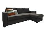 Atlantic Home Collection Dublin Schlafsofa mit Bettkasten, Polyester, Anthrazit, L-Form S