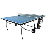 Skandika Tischtennisplatte Indoor Advanced |Stabile Tischtennisplatte mit Zwei klappbaren Hälften, Alleintraining möglich, Transportrolle, Netz |superschnell aufgebaut, ergonomisches Desig