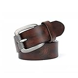 BAJIE Herren Gürtel Echtes Leder Herren Gürtel Reines Leder Legierung Dornschließe Gürtel Gegerbt Gewaschen Craft Gürtel H