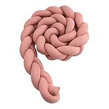 NUL 1 m / 2 m / 3 m / 4 m Bettumrandung Geflochtener Kinderbett Stoßfänger Kopfschutz Bettschlange für Jungen und Mädchen Kinderzimmer Dek