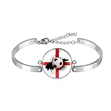 Verstellbares Armband Schwester Tochter Freund Ruhestand Dankeschön Geschenk 18. Geburtstagsgeschenk Fußball England Flagg