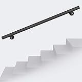 Handlaufset Wandhalter 190cm Schwarz Handlauf Haltegriff Treppe E