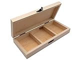 benelea | Holzbox Holzkiste mit Deckel | 22,5 x 10 x 4,2 cm Holzschatulle | Holzkisten, Schachtel Holzschatulle, Kiste zur Aufbewahrung | Holztruhe als Geschenkidee zum bemalen, b