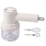 Monland Elektrischer Handmixer, wiederaufladbarer USB-Handmixer für Babynahrung, elektrischer Schneebesen, Handmixer für Eierschlägel, Weiß