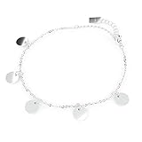THIORA® - Plättchen Armband Damen | Coins Armband |Armkette | Kette mit Plättchen| Coin Schmuck | Gold Rosegold Silber | Armkettchen (Silber)