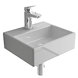 Alpenberger Handwaschbecken 33 cm aus robuster Keramik | Kleines Waschbecken für kleine Bäder & Gäste WCs | Italienisches & Elegantes Desig